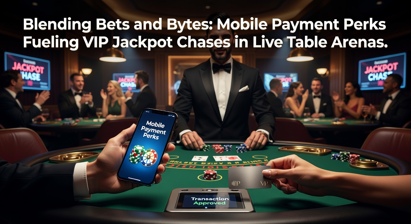 Smartphone displaying a live blackjack table with mobile payment options and VIP jackpot notifications overlayed on the screen
