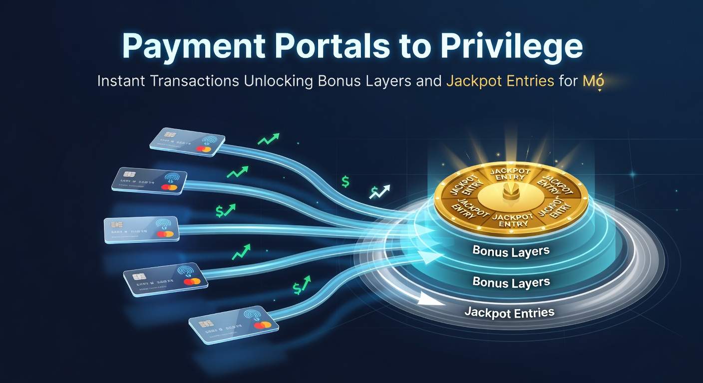 Illustration of a jackpot wheel spinning on a mobile device, with instant transaction notifications overlaying entry confirmations and bonus multipliers